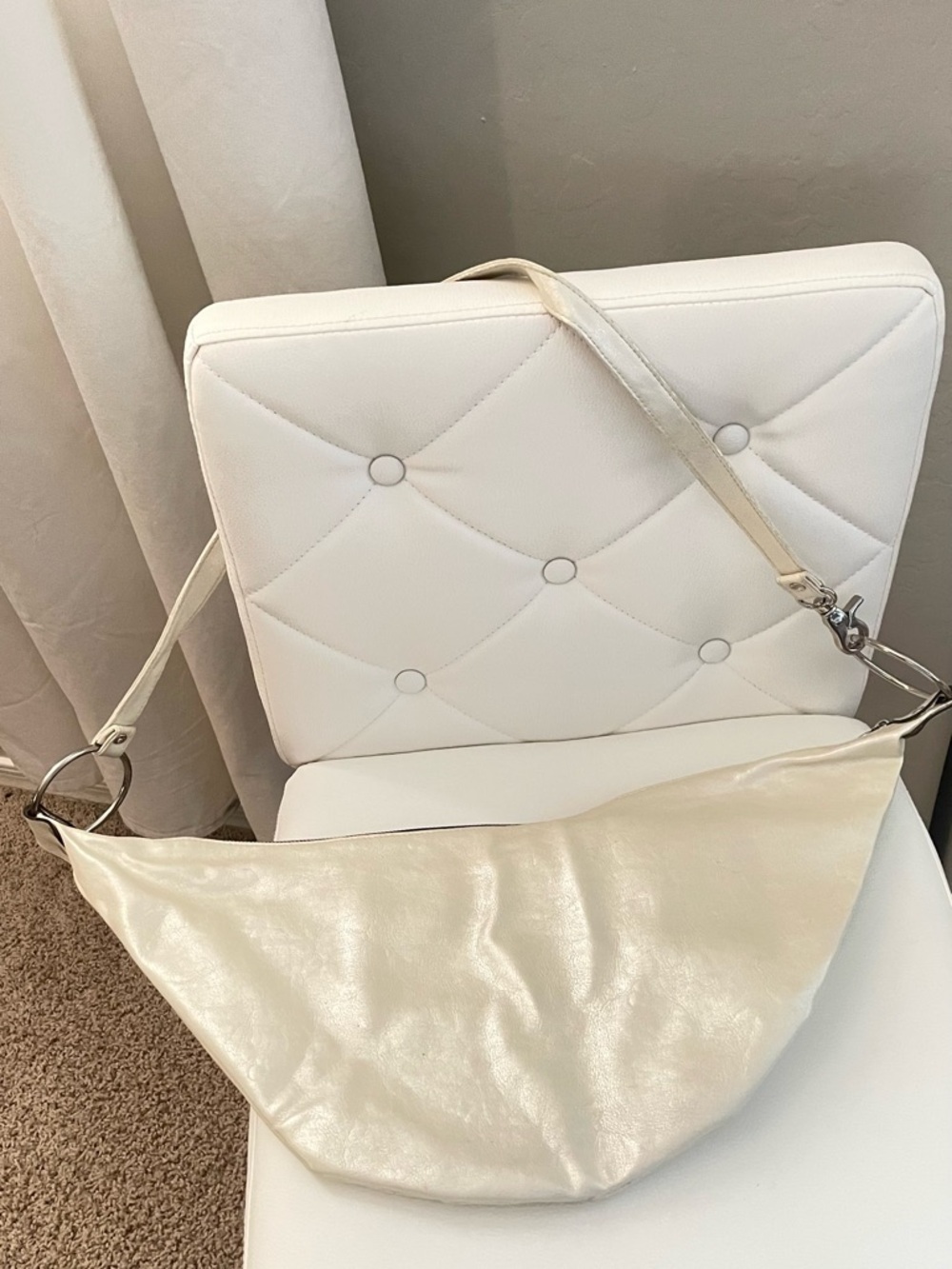 Cream Crescent Shoulder Bag - Minimal Women's Crossbody